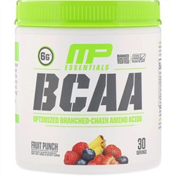 MusclePharm, Серия Essentials, аминокислоты с разветвленной цепью (BCAA), фруктовый пунш, 258 г (0,57 фунта)