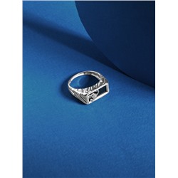 Кольцо из серебра с плавленым кварцем родированное - Скорпион К-3007р