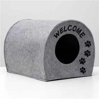 Домик для животных из войлока «Будка WELCOME», 33×33×45 см