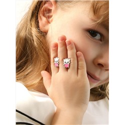 Серьги детские из серебра с эмалью и фианитами родированные - Кошечки 925 пробы 2313054