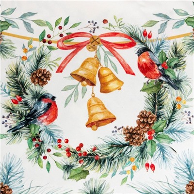 Скатерть новогодняя «Этель» Christmas bells, 150×110±2 см с ГМВО, 100% хлопок, саржа 190 г/м²