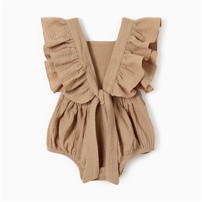 Комбинезон с рюшами Крошка Я Муслин, рост 74-80 см, бежевый