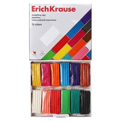 Пластилин ErichKrause Basic,12 цветов, 192 г, в картонной упаковке