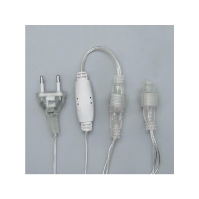 Гирлянда «Бахрома» 3×0.9 м, IP44, УМС, прозрачная нить, 232 LED, свечение жёлтое, 220 В