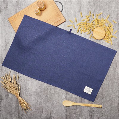 Полотенце «Этель» ECO dark grey, 40×70 см, 100% лён, 245 г/м²