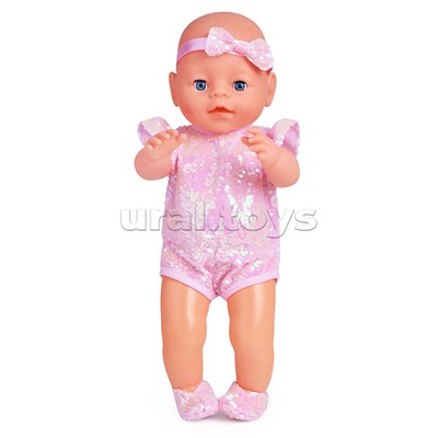 Пупс озвуч 40см, пьет, писает, закр. глазки, 4акс, 50 звуков