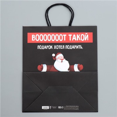 Пакет подарочный новогодний крафтовый «Тебе», 28×32×15 см