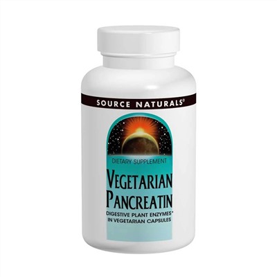 Source Naturals, Вегетарианский панкреатин, 475 мг, 120 капсул