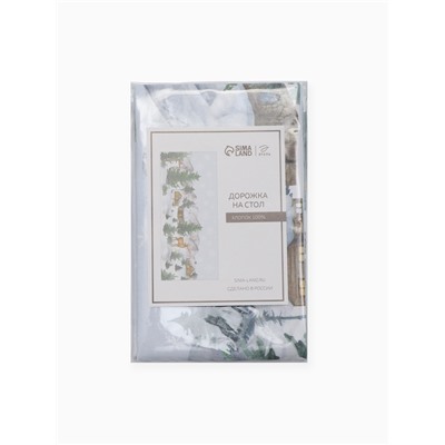 Дорожка новогодняя на стол «Этель» Forest animals 30×70 ± 5 см, 100% хл, саржа 190 г/м²