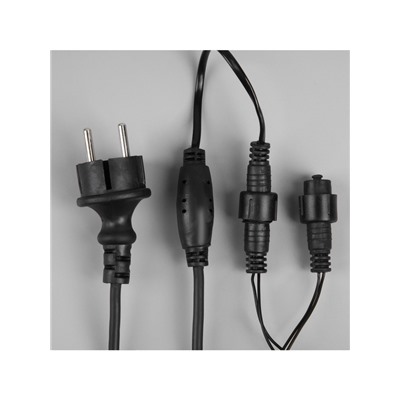 Гирлянда «Бахрома» 12×0.7 м, IP44, УМС, тёмная нить, 240 LED, свечение белое, 220 В