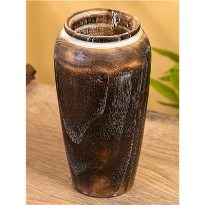 Подсвечник из дерева джати, d=7 см, 12×12×23 см, тёмно-коричневый