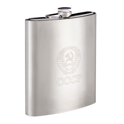 Фляжка для алкоголя и воды "СССР", нержавеющая сталь, чехол, подарочная, 1.44 л