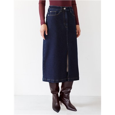 Джинсовая юбка из плотной эластичной джинсы 13.8OZ.