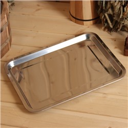 Поддон - испаритель для соляного брикета, нержавеющая сталь, 36×27 см, толщина 0.7 мм