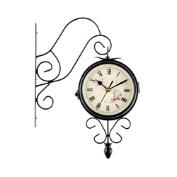 Часы настенные интерьерные «Весенние», двусторонние, на подвесе, плавный ход, 30×48 см, циферблат d=17 см, от батареек 2хАА