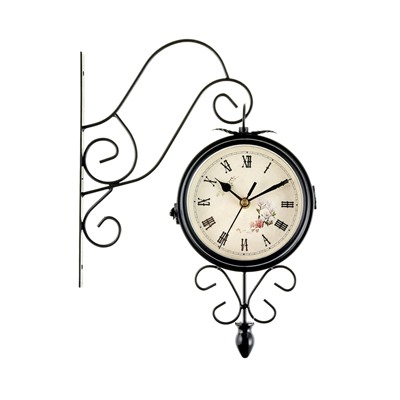 Часы настенные интерьерные «Весенние», двусторонние, на подвесе, плавный ход, 30×48 см, циферблат d=17 см, от батареек 2хАА