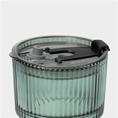 Стакан «Вино Верде», 350 мл, с крышкой и трубочкой, стекло, зелёный