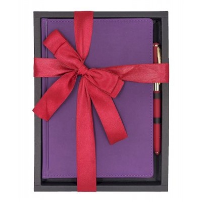 Подарочный набор Ежедневник недатированный А5+ 272 стр. "VELVET" (ФИОЛЕТОВЫЙ)+ ручка 3-115/19-2 Bruno Visconti