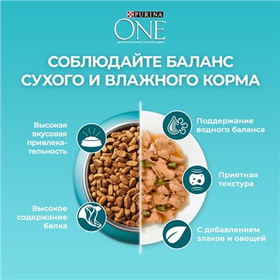Сухой корм Purina One для стерилизованных кошек, говядина/пшеница, 750 г