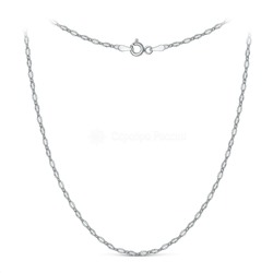 Цепь из родированного серебра с алмазной огранкой - Овалы, 45 см 071730R040L45