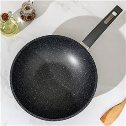 Сковорода - вок Мечта «Гранит», d=28 см, пластиковая ручка, антипригарное покрытие, литой алюминий, серая