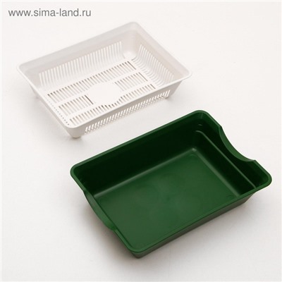 Туалет для кошек, 36×25×9 см, глубокий, с сеткой, пластик, цвет МИКС