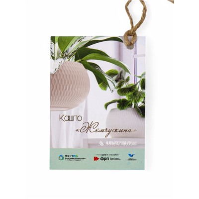 Кашпо для цветов «Жемчужина», 4 л, d=29 см, h=19.5 см, пластик, со вставкой, подвесное, белое