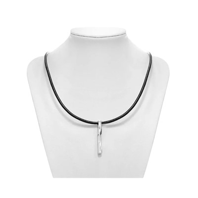 Колье из серебра кожа, Ю-52008р