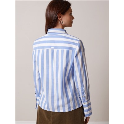 Блузка свободного силуэта в широкую полоску из 100 % хлопка