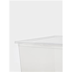 Ящик для хранения, 50 л, 53×38×30 см, с крышкой, прозрачный