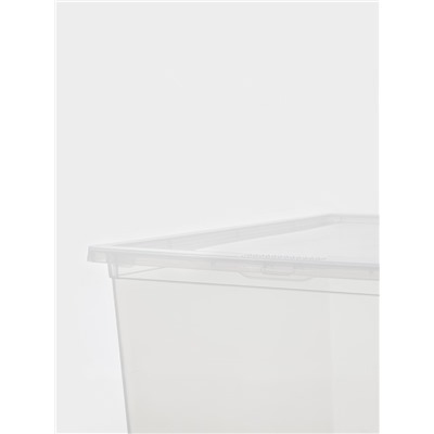 Ящик для хранения, 50 л, 53×38×30 см, с крышкой, прозрачный