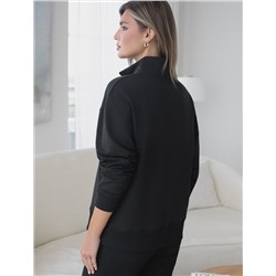 Джемпер с воротом на молнии из футера двухнитки с эластаном