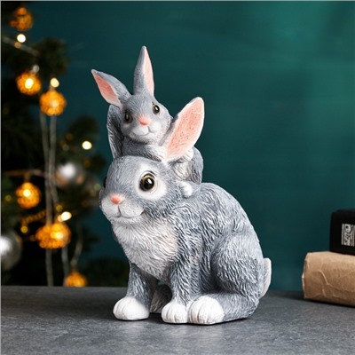 Садовая фигура из полистоуна «Зайчата», 20×13×22.5 см