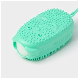 Щётка силиконовая для тела с поролоном Доляна «Мышонок», зелёная