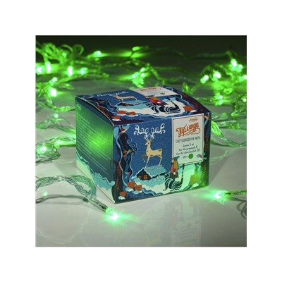 Гирлянда «Нить» 5 м, IP20, прозрачная нить, 50 LED, 8 режимов, 220 В, свечение зелёное