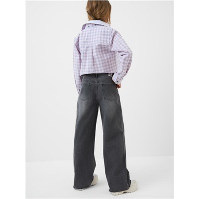 Брюки текстильные джинсовые для девочек