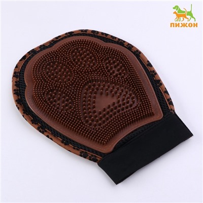 Рукавица для вычёсывания шерсти, двусторонняя, на правую и левую руку, цвет МИКС