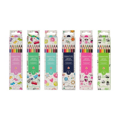 Карандаши  6цв "СЧАСТЛИВЫЙ ЦВЕТ/HAPPYCOLOR" 30-0051 Bruno Visconti