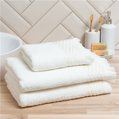 Полотенце махровое Love Life «Аморе» 50×90 см, белый, 100% хл, 450 г/м²