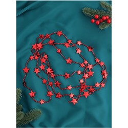 Бусы на ёлку «Звезда», длина 2.7 м, d=10 мм, красные