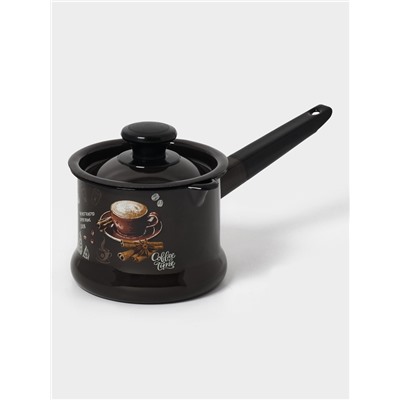 Ковш эмалированный «Арабика», 1 л, тёмно-коричневый