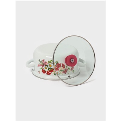 Набор кастрюль эмалированных «Астры-1-Экстра», 3 предмета: 2 л, 3 л, 4 л, белый