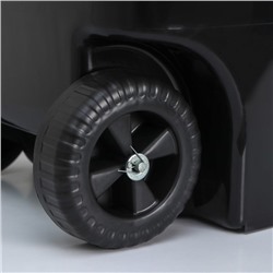 Мусорный бак с крышкой «Садовый», 65 л, на колёсиках, чёрный, зелёный