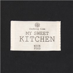 Полотенце «Этель» Kitchen, 40×70 см, чёрное, 100% хлопок, саржа 220 г/м²