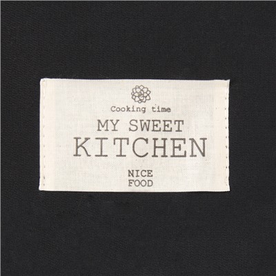 Полотенце «Этель» Kitchen, 40×70 см, чёрное, 100% хлопок, саржа 220 г/м²