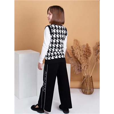 Жилет для девочки SP5967 (Черно-белый)