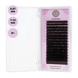 Enigma Ресницы на ленте Микс 16 линий 7-13 мм, D+, 0,07 мм, мокка 17852
