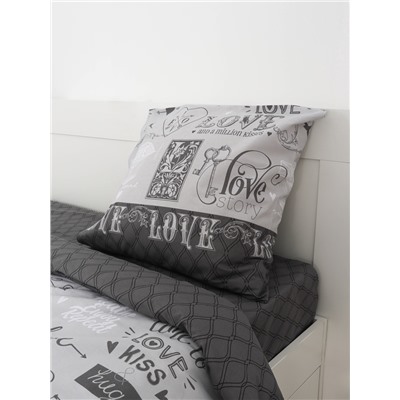 Постельное бельё евро «Этель» Love, бязь