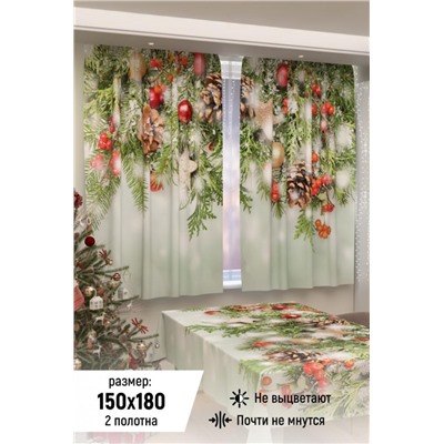 Фотошторы для кухни 18081 (Зеленый)