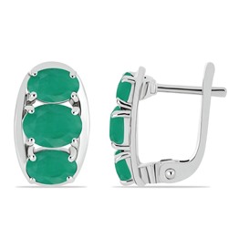 Серьги, изумруд берилл, Микра